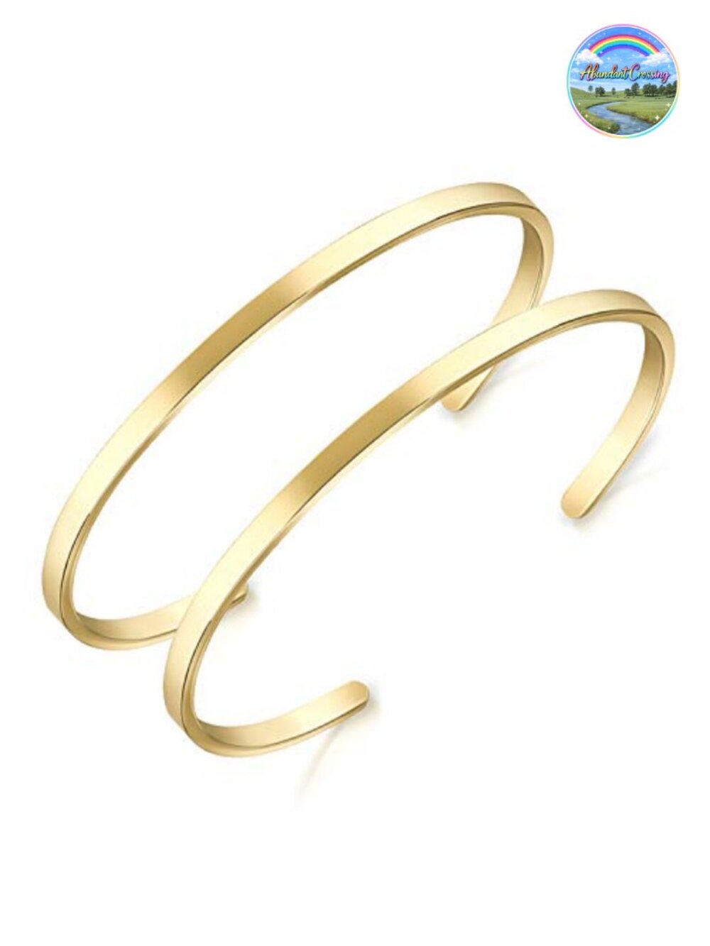 18K Gold Plated Stainless Steel Open Cuff Bracelet Bangle Gift for Men Women